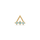 14kt Gold Threadless - Green Opal Trio