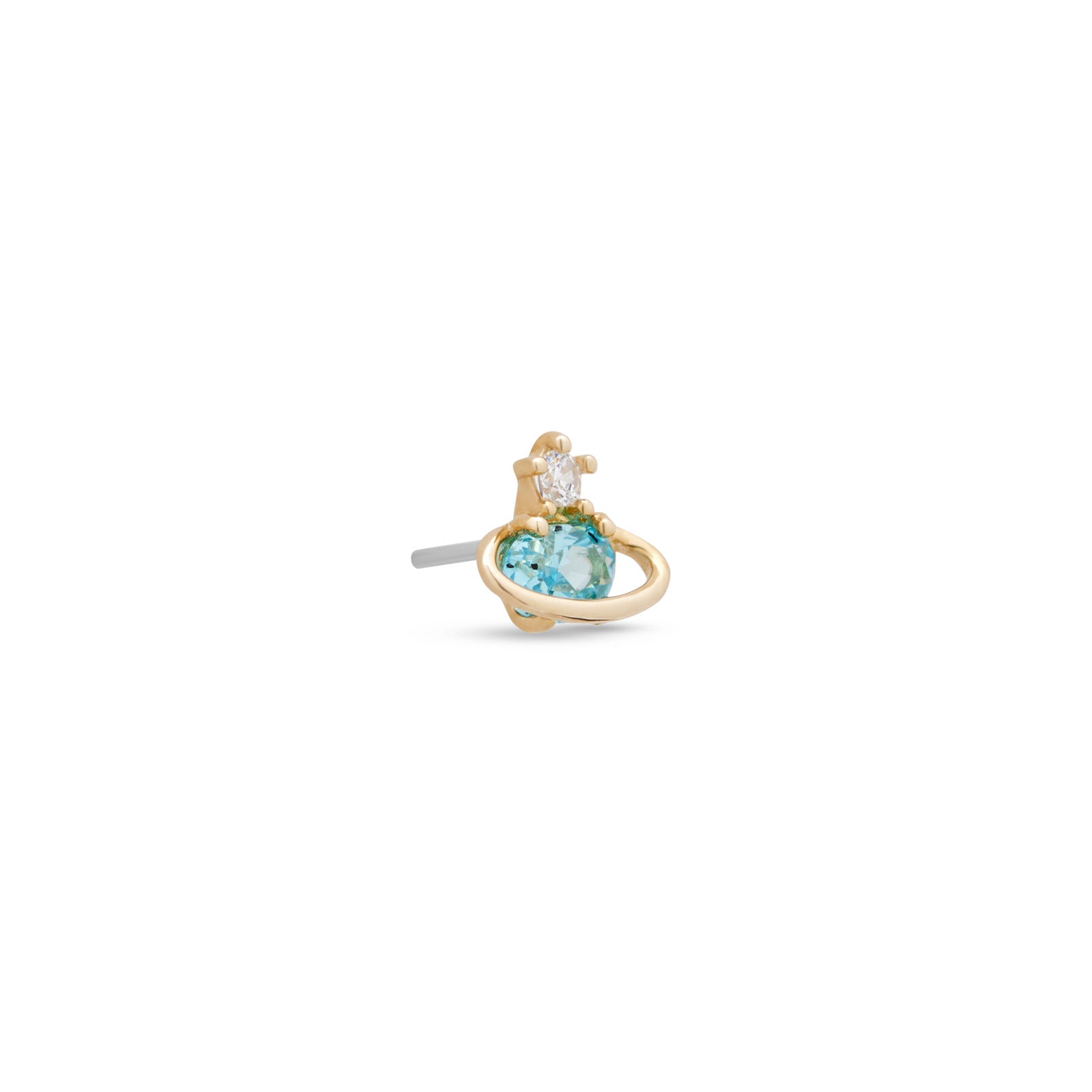 14kt Gold Threadless - Aqua Planet