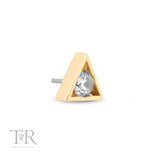 14kt Gold Threadless Jewelled Triangle Attachement