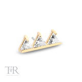 14kt Gold Threadless Triplet Jewelled Spike Attachement