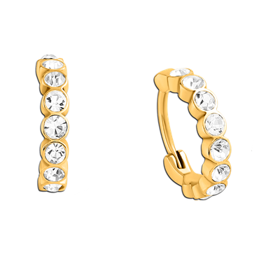 Gold PVD Jeweled Hinged Ring 1.2mm x 8mm