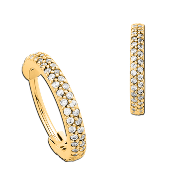 Gold PVD Paved Jewelled Hinged Segment 1.2mm x 8mm