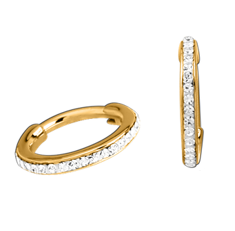 Gold PVD Epoxy Jewelled Hinged Segment 1.2mm x 8mm