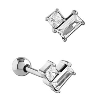 Surgical Steel Helix Jeweled V 1.2mm x 6mm