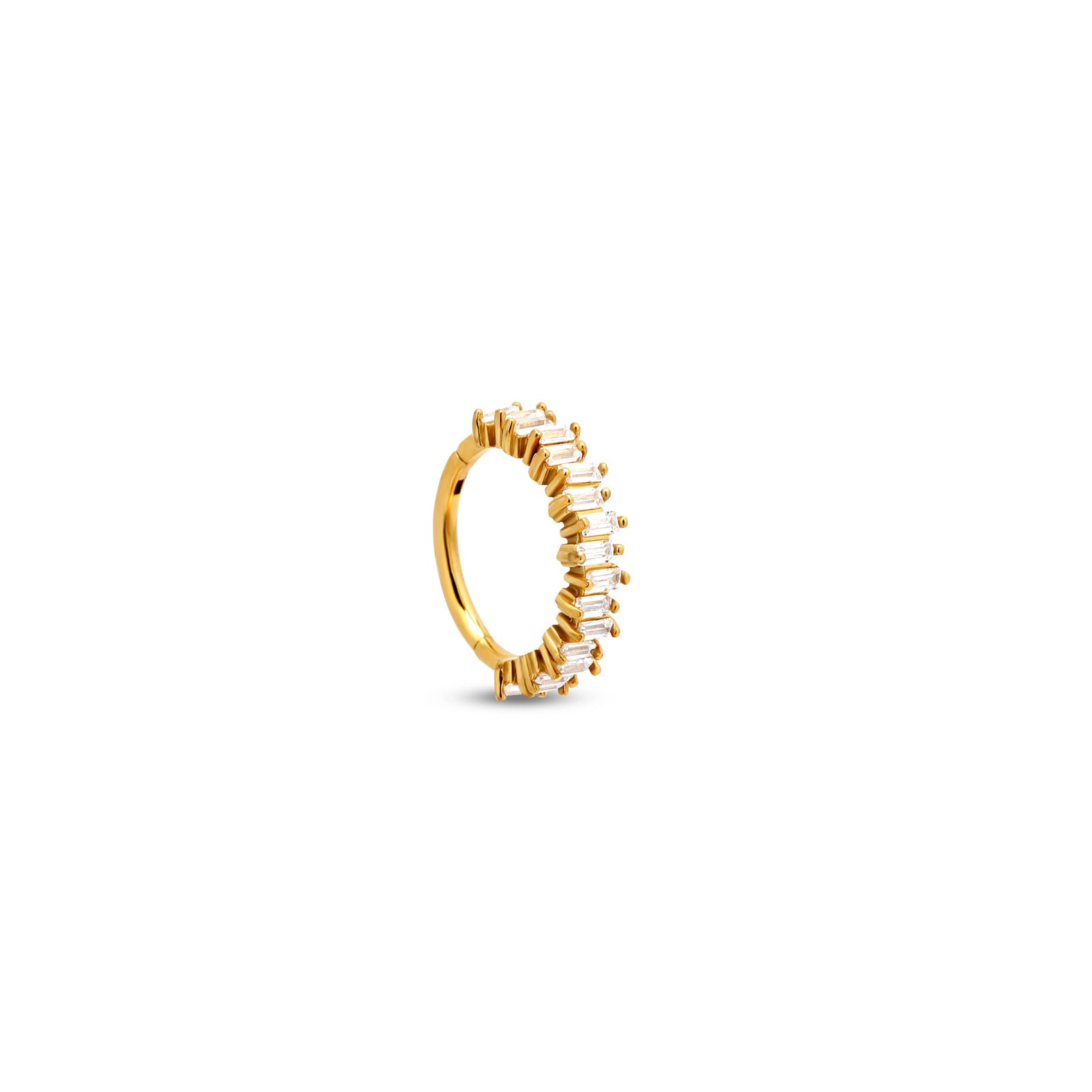 Gold PVD Hinged Jeweled Ring Jaggered 1.2mm x 10mm