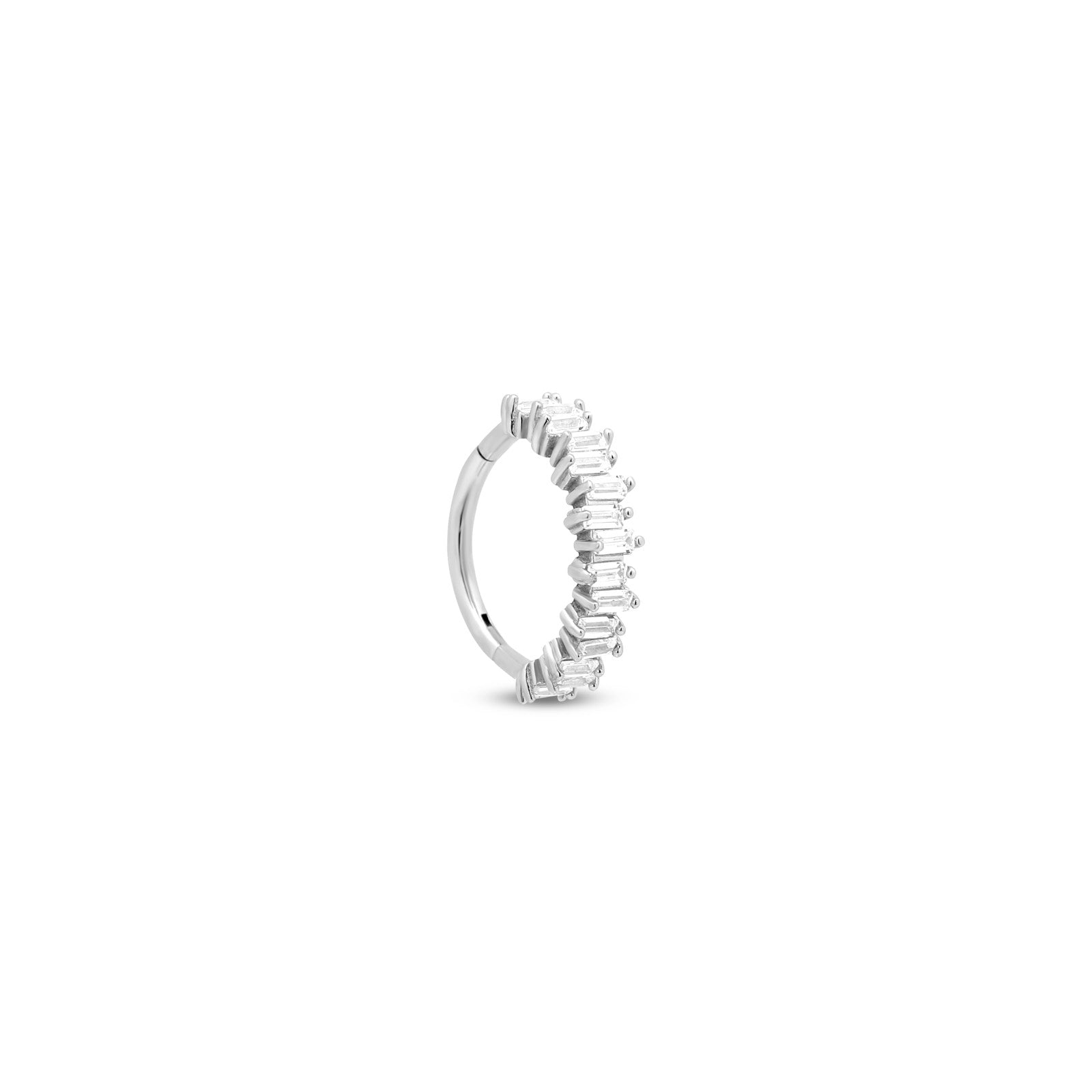 Surgical Steel Hinged Jeweled Ring Jaggered 1.2mm x 10mm