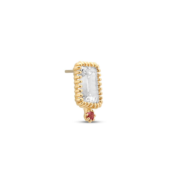 14kt Gold Threadless Attachment - Ruby