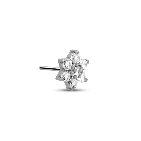 Trident Threadless 6 Petal Flower Jeweled Attachment