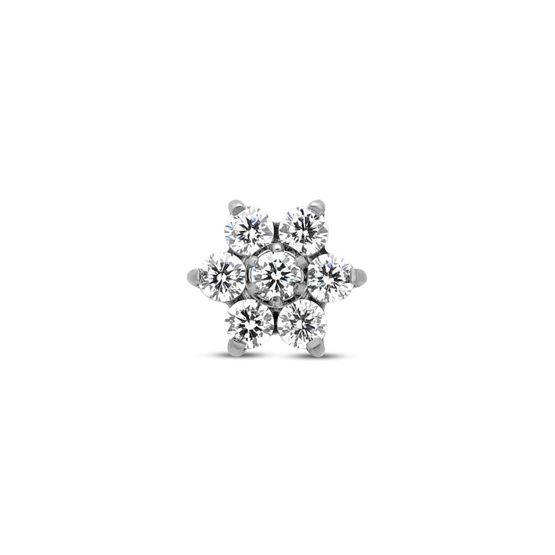 Trident Threadless 6 Petal Flower Jeweled Attachment