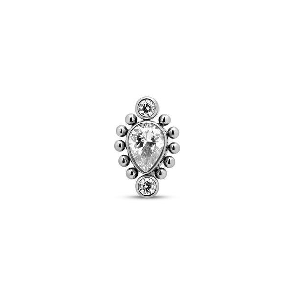 Trident Threadless Cluster 2 Jeweled Beaded Ovate Attachment