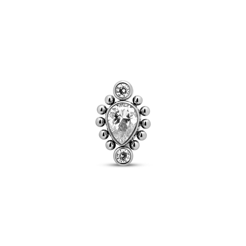 Trident Threadless Cluster 2 Jeweled Beaded Ovate Attachment