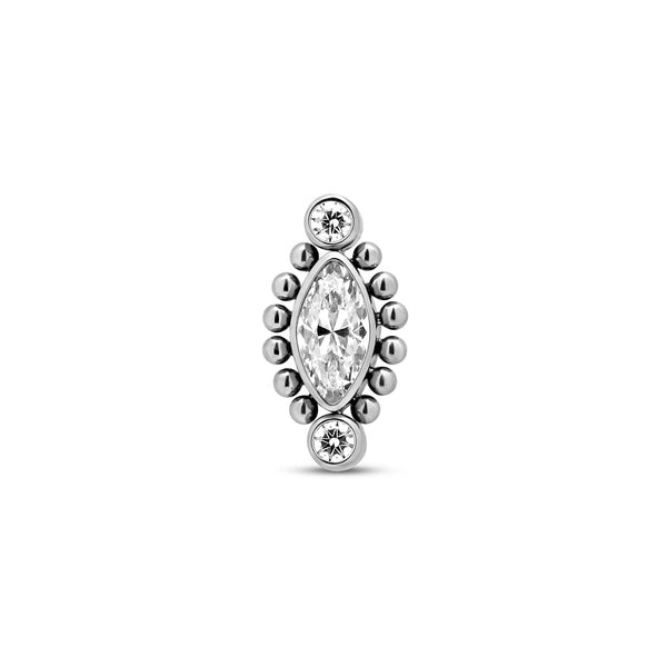 Trident Threadless Cluster Jewel - Beaded Ovate Attachment