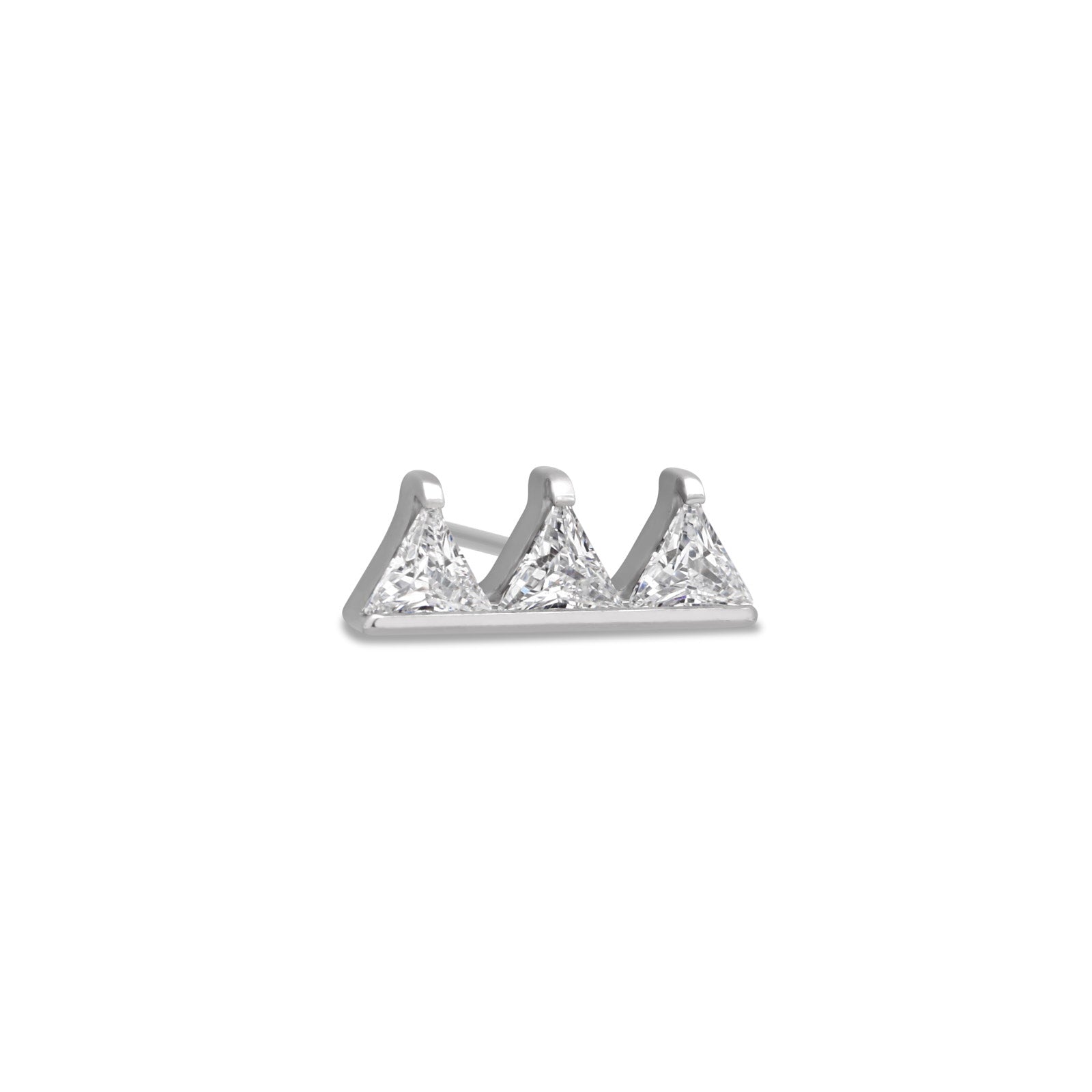 Trident Threadless Triplet Jeweled Spike Attachment