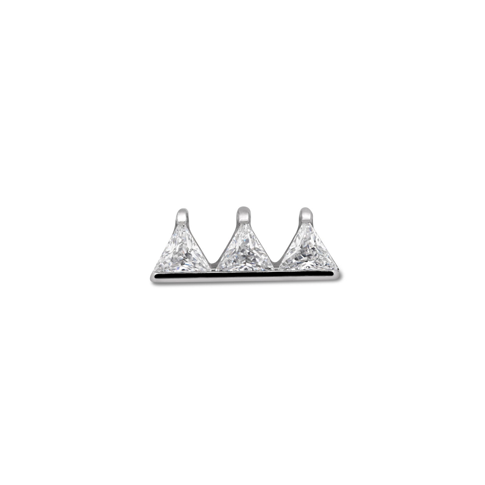 Trident Threadless Triplet Jeweled Spike Attachment