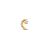 Trident 24kt Gold PVD Titanium Threadless Moonstar Attachment w Crystal Attachment