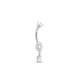 Trident Internal Threaded 1 Drop Jeweled Prong Set Navel