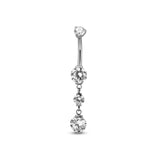 Trident Internal Threaded 2 Jeweled Prong Set Navel