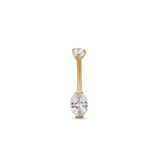 Trident 24kt Gold PVD Titanium Internally Threaded 2 Prong Mini Navel