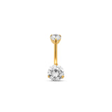 Trident 24kt Gold PVD Titanium Prong Set Navel