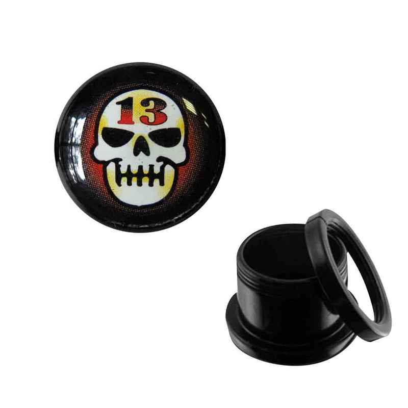 Death's Head 13 Acrylic Plug