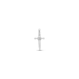 White 14kt Gold Threadless Jewel Sword