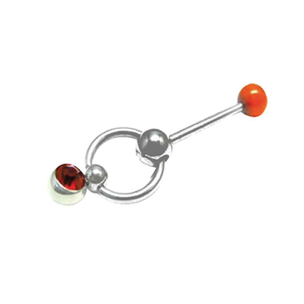 Barbell w BCR & 2 Jewelled Bal