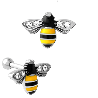 Surgical Steel Helix Jeweled Bee
