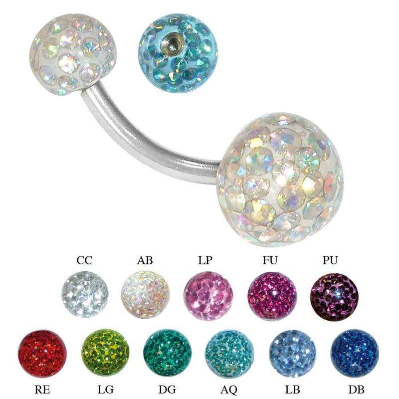 Titanium Double Crystal Epoxy Navel