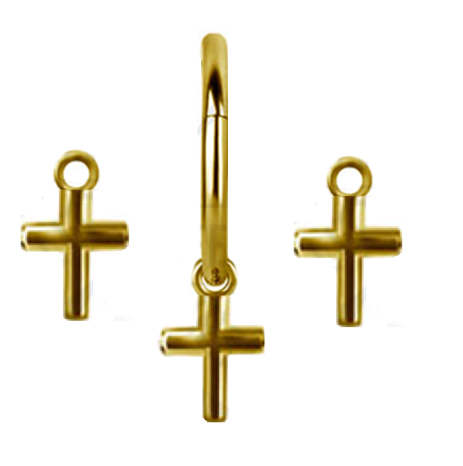 Gold PVD Cross Dangle Attachment