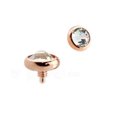 Rose Gold Dermal w Gem