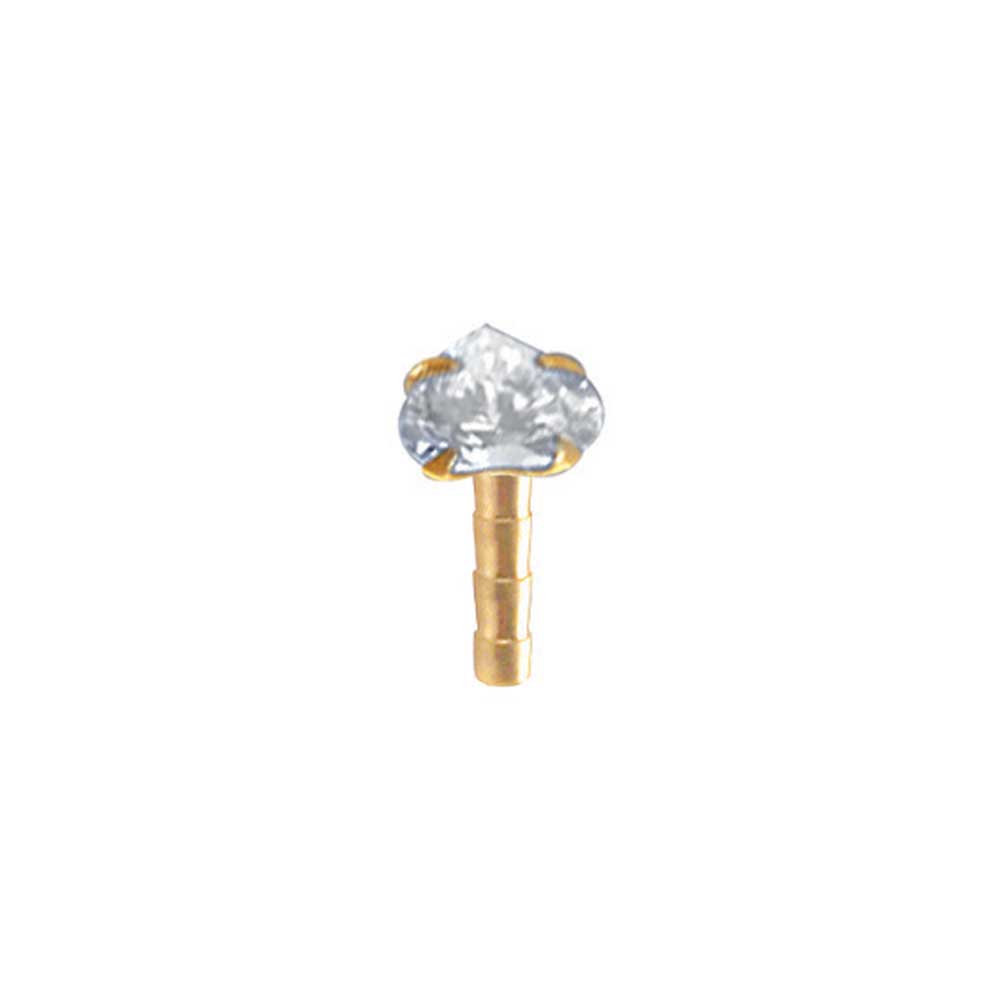 Gold 18ct 3mm Love Heart Biofl