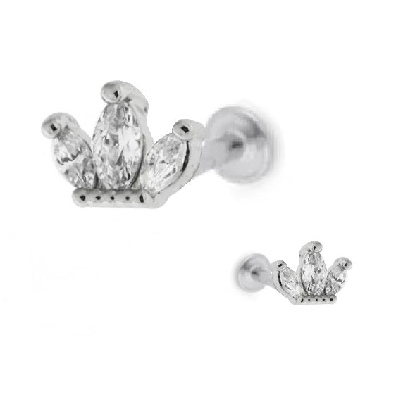 Tragus 3 Stone Crown Labret