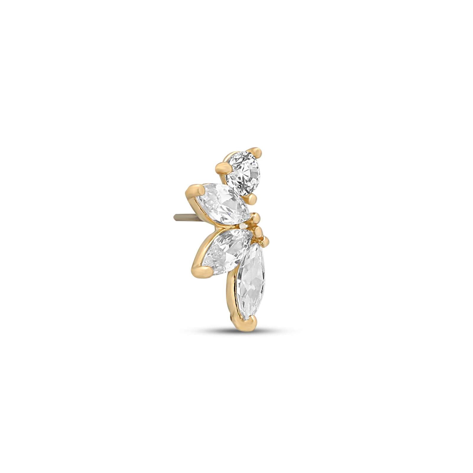 14kt Gold Threadless Attachment - Marta Right