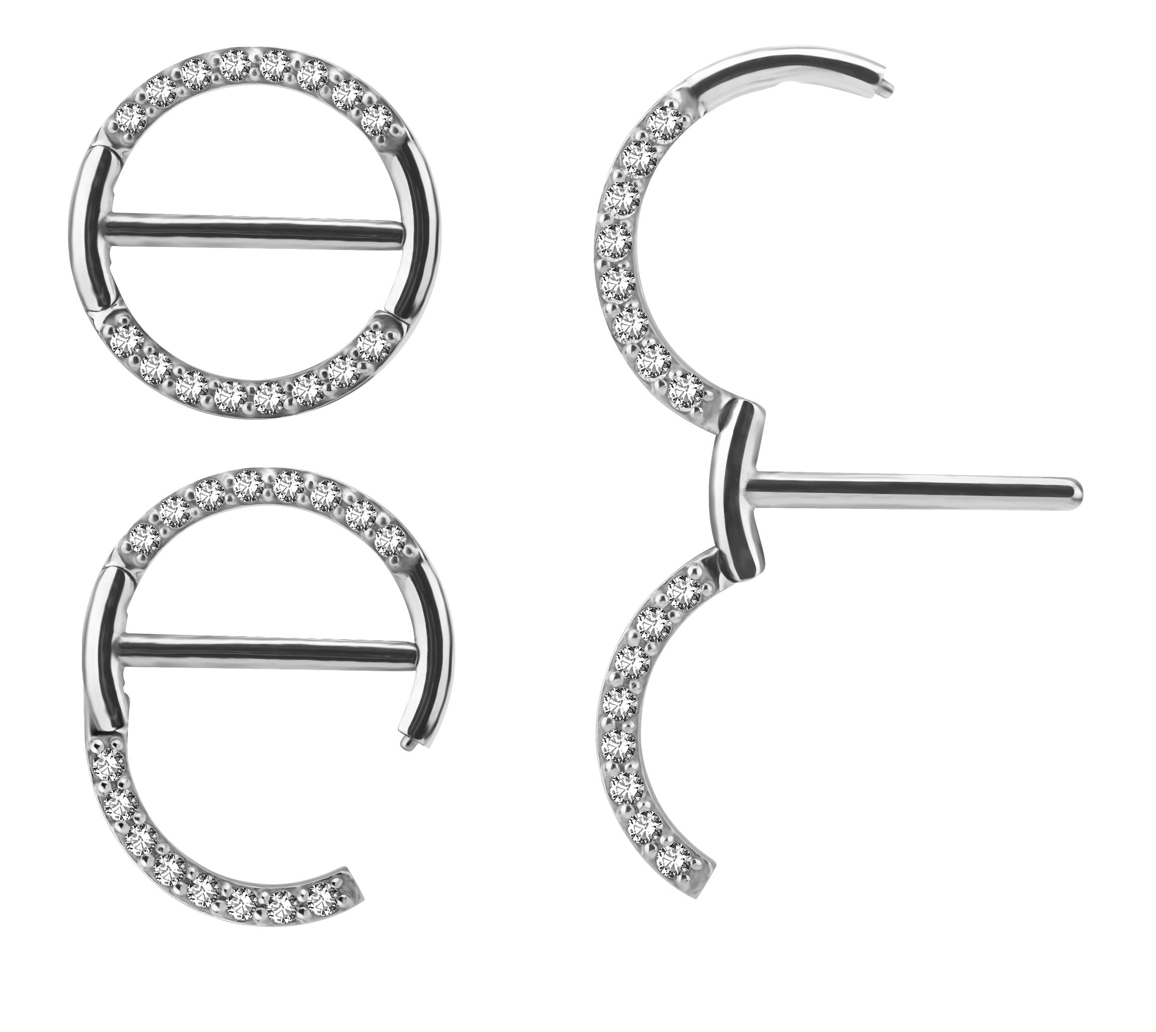 Double Hinged Jewlled Nip Clic