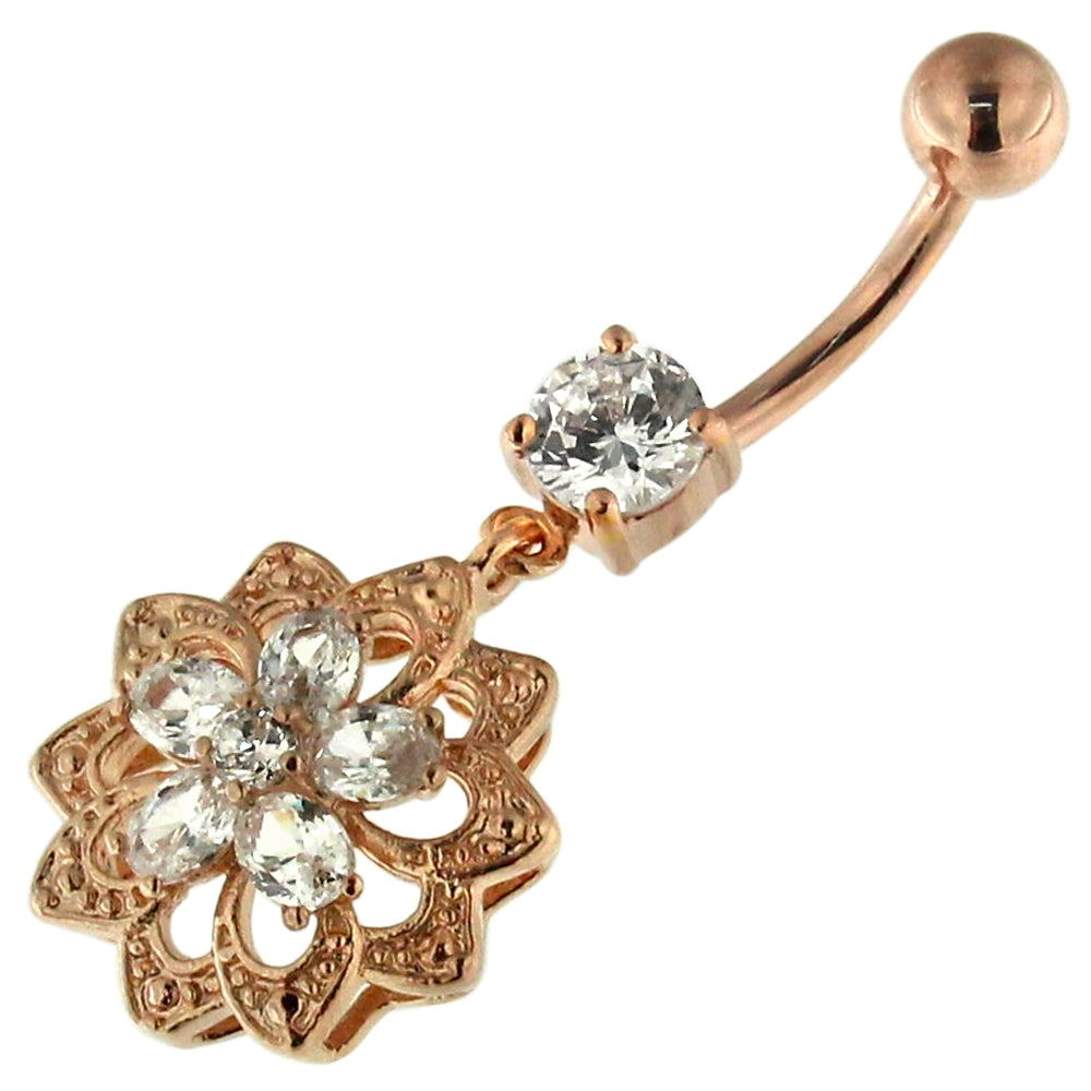 Rose Gold Navel Flower Pendant