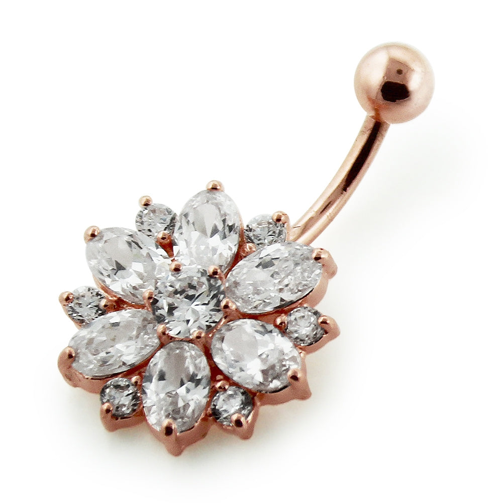 Rose Gold Navel Large Flower