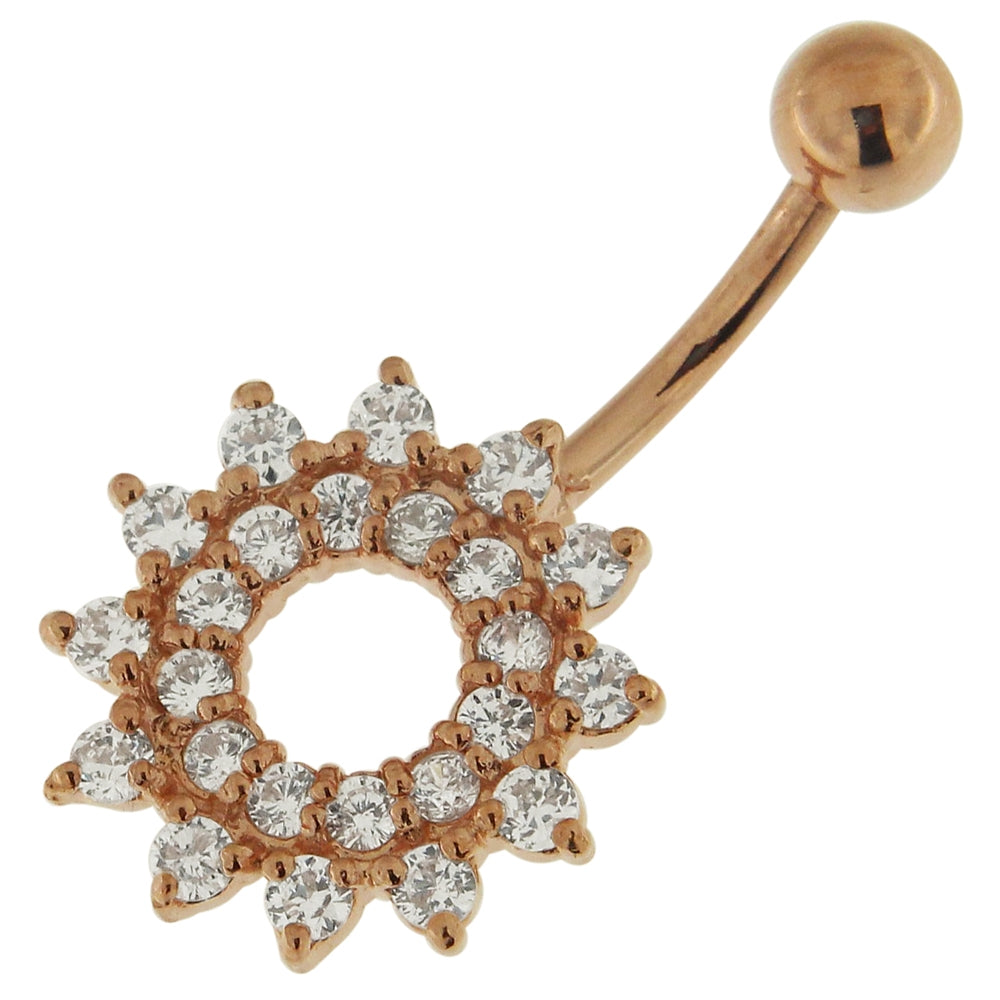 Rose Gold Navel Sun Flower
