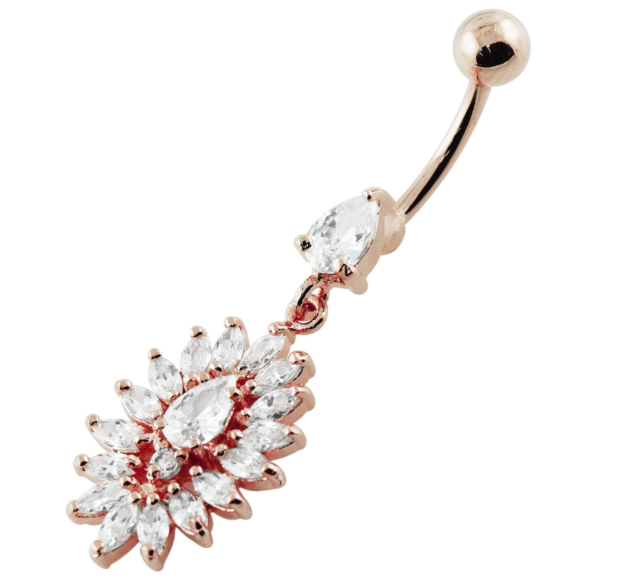 Rose Gold Navel Hanging Flower