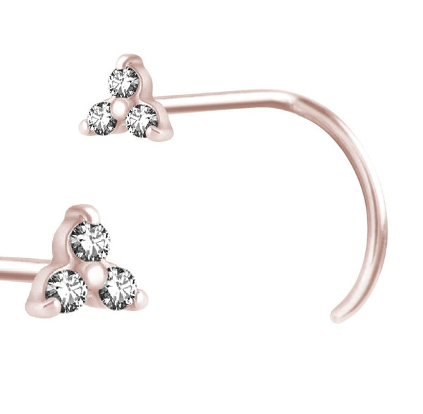 Rose Gold Triple Flower Stud