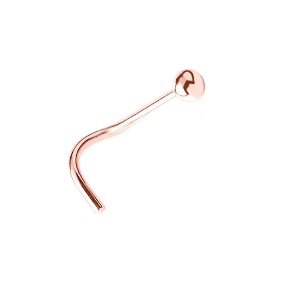 Rose Gold Nose Stud w Ball