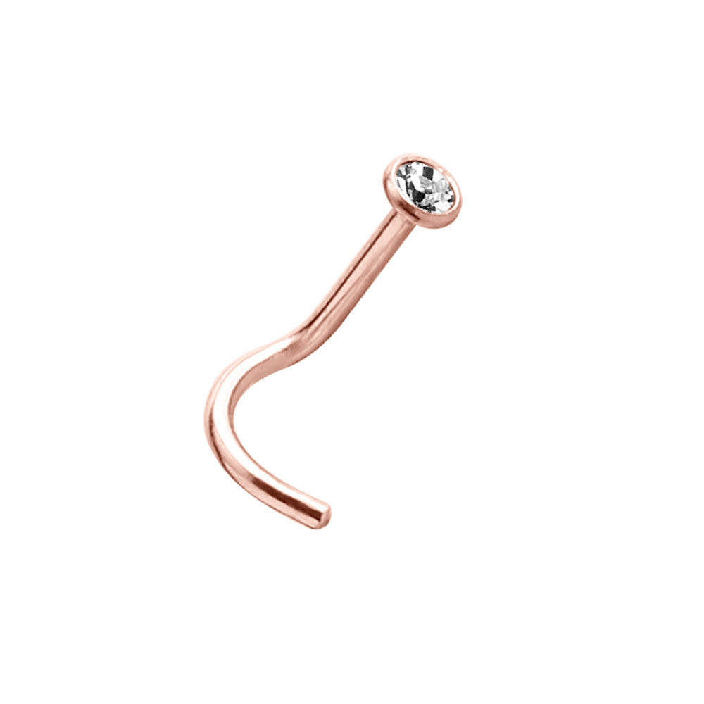 Rose Gold Jewelled Nose Stud