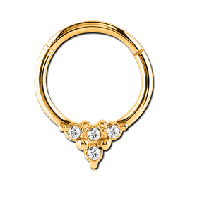Gold PVD Jewelled Septum 1.2mm x 8mm