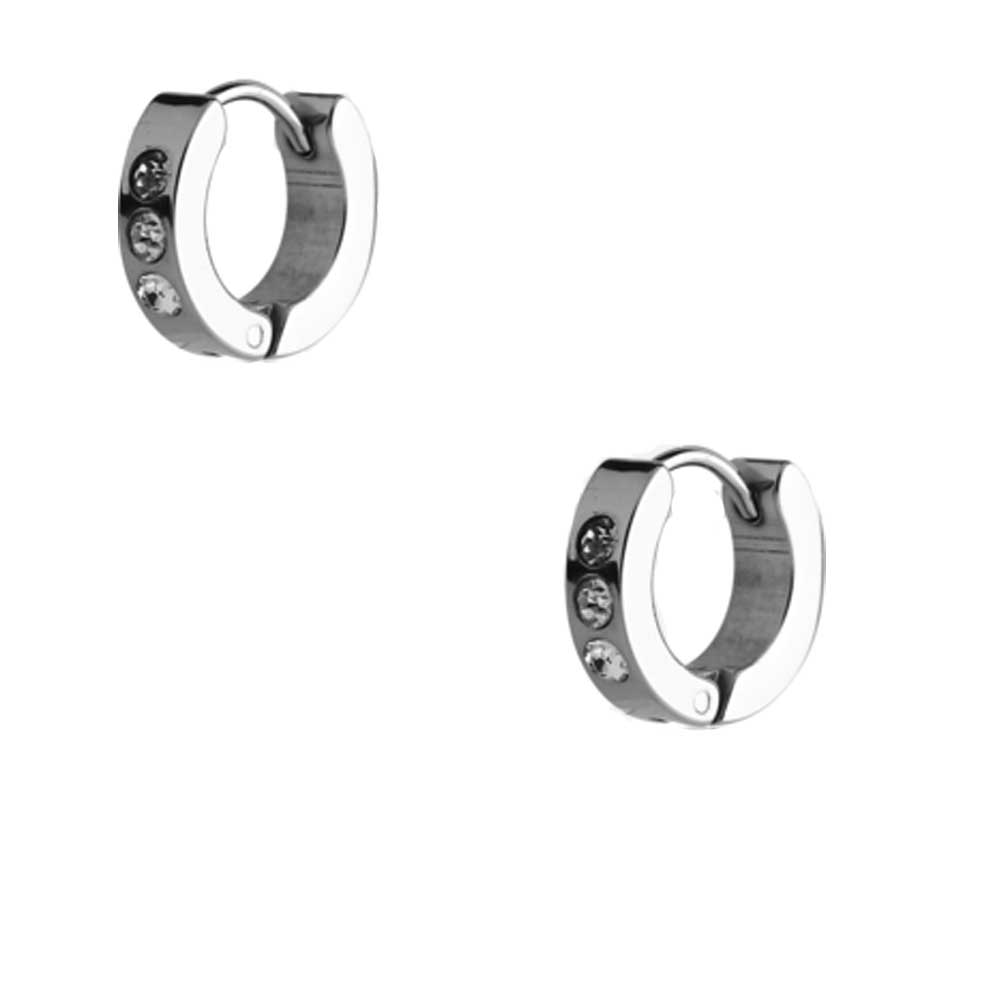 Steel Jewelled Hinged Ear Clip