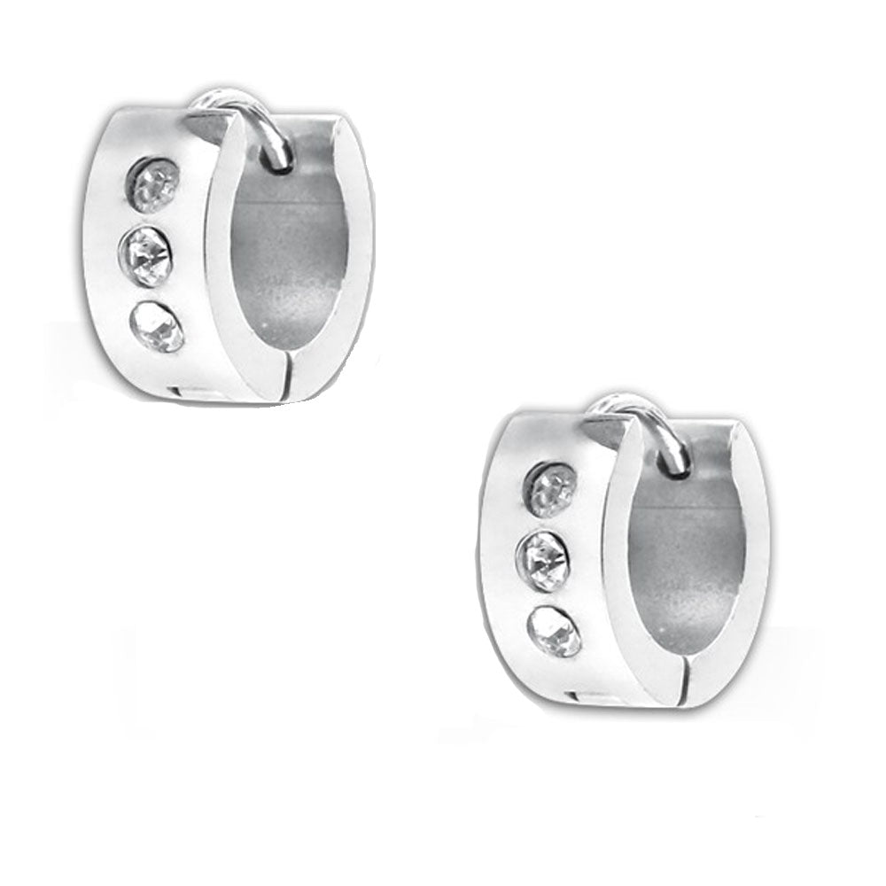 Steel Jewelled Hinged Ear Clip