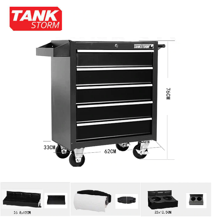 Tattoo Trolley Black Tankstorm 5 Draws