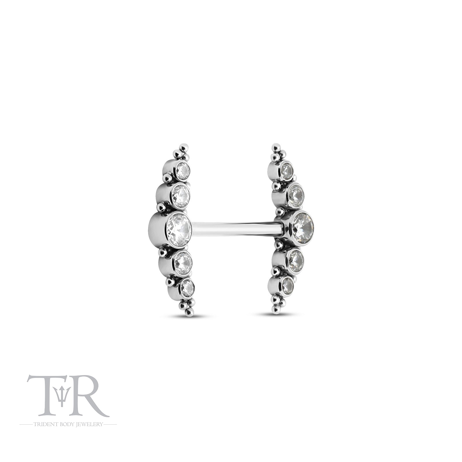 Trident Threadless Nipple Cluster 5 Jewelled 1.6mm x 14mm