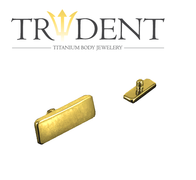 Trident Internally Threaded Bar Attachment - Anodised Gold
