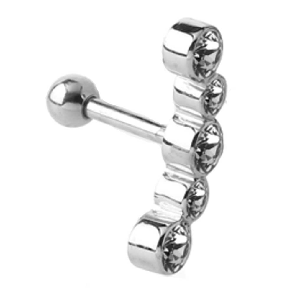 5 Jewelled Tragus Bar 1.2mm
