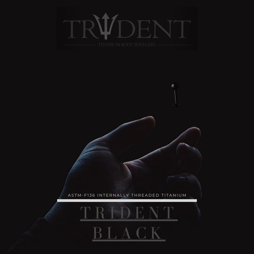 Trident Black PVD Titanium Internally Threaded Circular Barbell